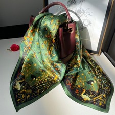 100 Pure Mulberry Silk 26  Scarf - Large Multicolour Headscarf/ Bandana
