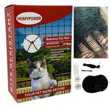 Cat Netting Balcony, 10x20 ft Stainless Steel Reinforced Bite Tear UV and Wea...