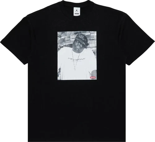 T shirt noir Supreme x Air Jordan Biggie Smalls FW24 taille S neuf avec étiquette