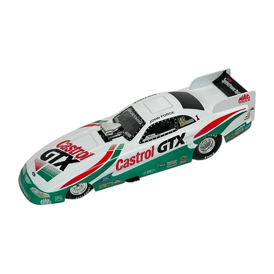 Action John Force 1997 Castrol GTX MUSTANG COCHE DIVERTIDO 1:24 con CAJA Foto 3 de 4