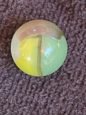 vintage vitro agate marble Tri Color Patch Sea foam Lemon 5/8