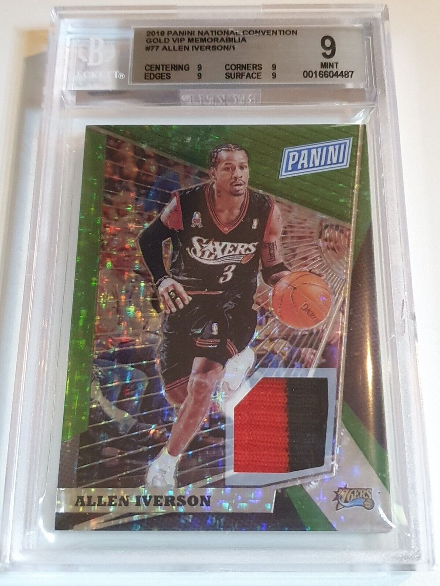 2018 National Gold VIP Allen Iverson #PATCH /25 Worn Jersey - BGS