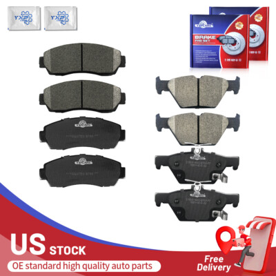 8PCS Front and Rear Ceramic Disc Brake Pads Set for 2016-2018 Subaru Legacy 2.5i