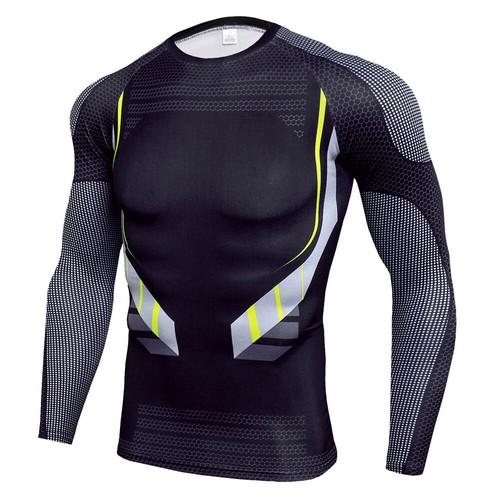 Herren Fitness Sport Laufshirt Funktionsshirt Kompressionsshirt Langarm Tops DE - Bild 11 von 27