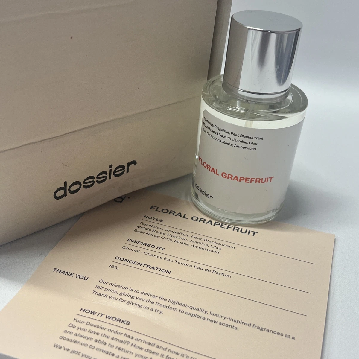 New Dossier Floral Grapefruit Perfume 1.7 OZ Unisex Perfume