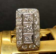 One Of A Kind Art Deco Old European Cut Cubic Zirconia 935 Silver Women's Ring