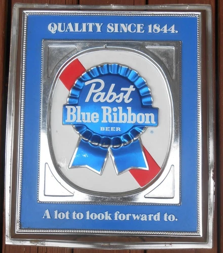 Vintage "P-1962" PBR Pabst Blue Ribbon Beer embossed 3D plastic sign