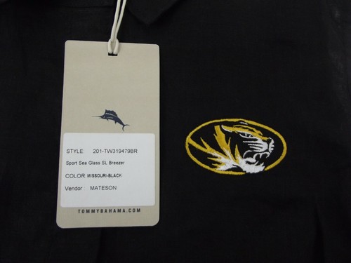 Tommy Bahama Missouri Mizzou Women's Sz S Sea Glass Breezer Shirt Top Black NWT - Picture 5 of 7