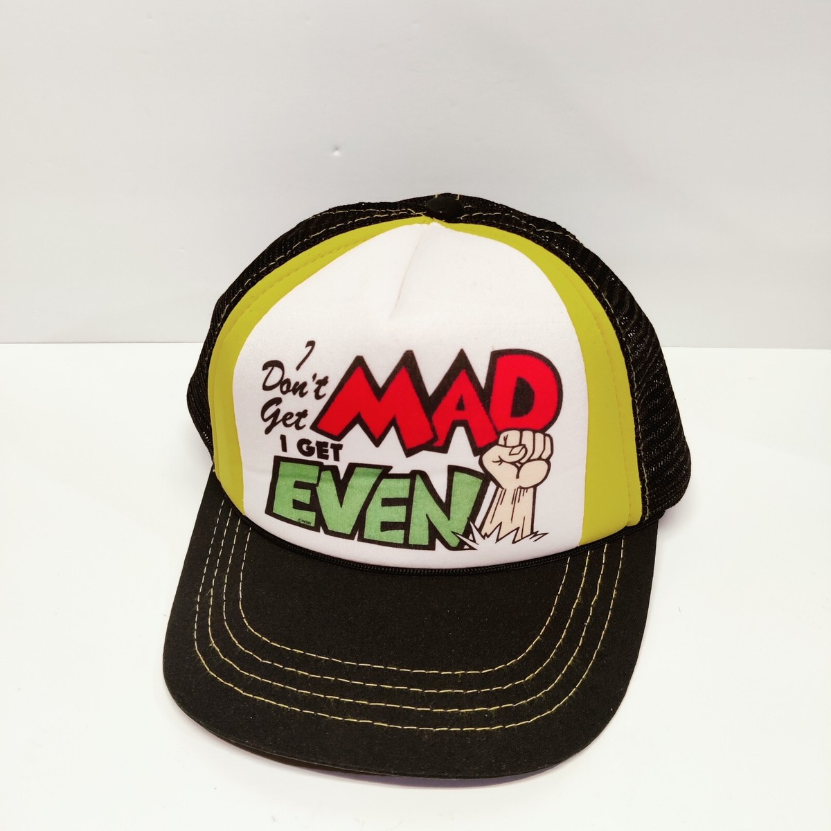 MMA×HUNGERKNOCK ORIGINALS Trucer Cap VTG I don't get mad I get even Fist punch fighting Snapback
