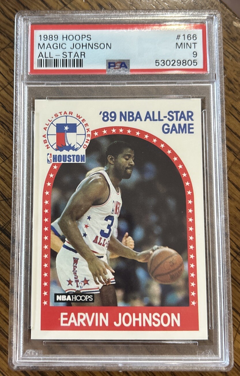 1989 Hoops Magic Johnson All-Star #166 Los Angeles Lakers - PSA 9