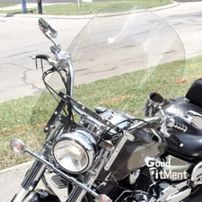 18" x 16" Large Clear Windshield Windscreen For Yamaha V Star 1100 650 1" & 7/8"