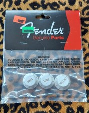 Genuine Fender stratocaster knob set white gold lettering 0992035000