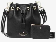 Kate Spade Rosie Mini Bucket Bag Black Leather Purse KC740 NWT $359 MSRP FS