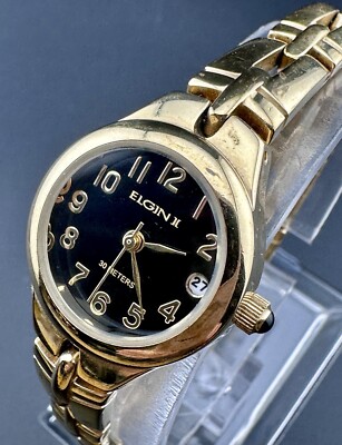 Working Elgin Watch Ladies Classic Gold Tone Round Dial  display picture 2