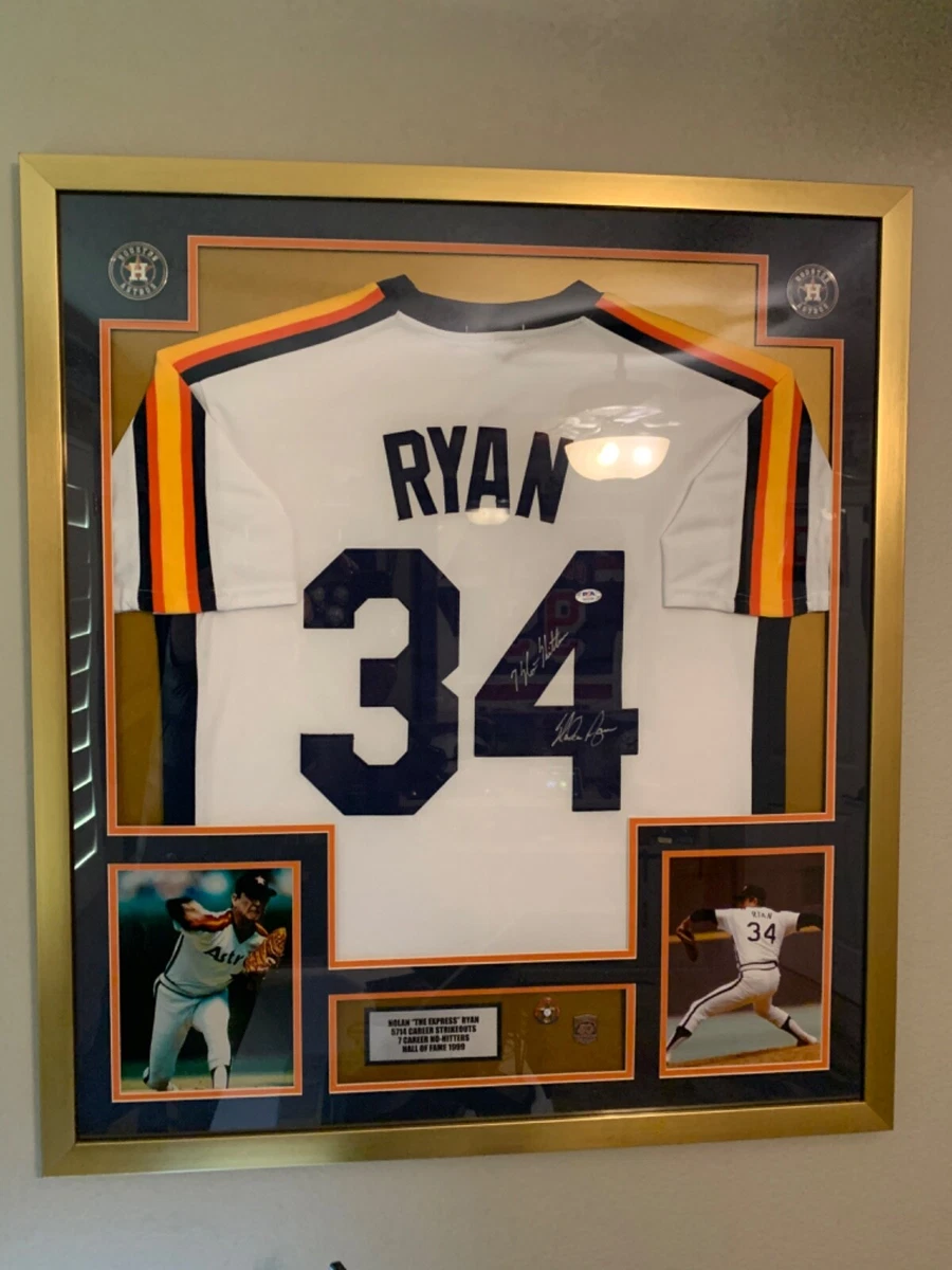 Nolan Ryan autographed Houston Astros framed jersey