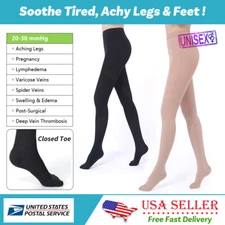 Women Men Compression Pantyhose Support Tights Flight Nurse Prevent Stockings