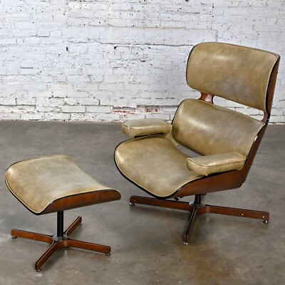 Mid 20th MCM Mr. Chair Lounge Chair & Ottoman by George Mulhauser for Plycraft