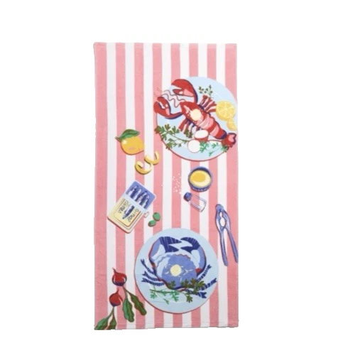 Vera Bradley NWT Beach Towel LOBSTER CLAUSE WHITE Seafood/Crab - Image 2 of 4
