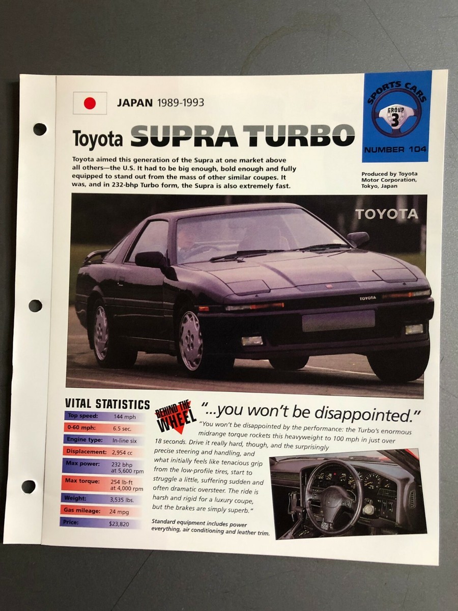 1989 - 1993 Toyota Supra Turbo Coupe IMP 