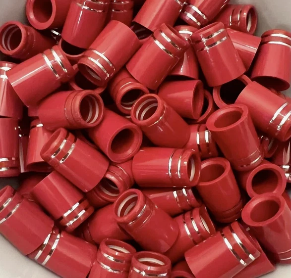 THE GOLF CLUB TRADER (12) Premium Quality Iron Ferrules Red w/ Double Silver Ring 0.75" - .355 .370