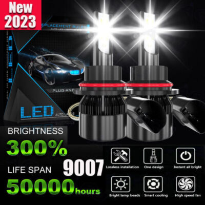 HB5 9007 6500kLED Headlight Hi/Lo Bulbs for Ford F-150 1992-2003 F-250 1992-1999