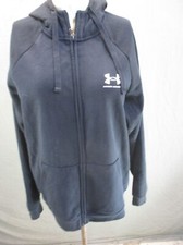 Under Armour Size M Mens Black Cotton Blend Full Zip Athletic Jacket 1Bl1