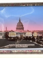 Vintage US Capitol from Library of Congress Washington DC Framed Souvenir