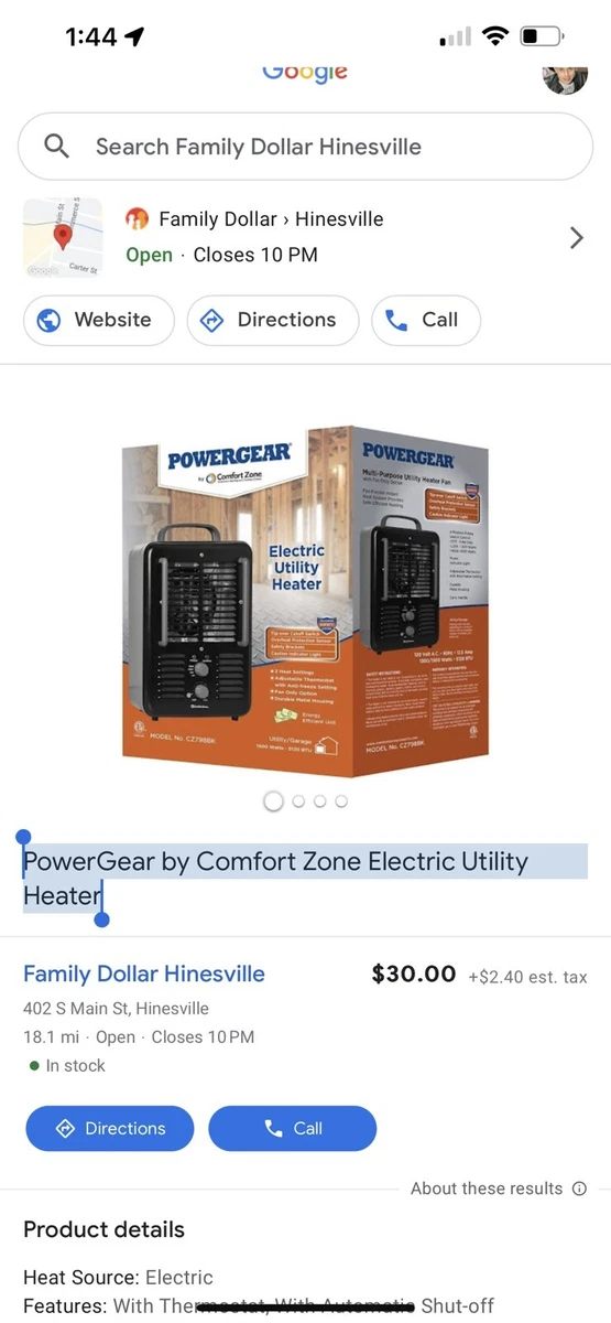 Comfort Zone CZ798BK Deluxe Milkhouse Utility Heater/Fan Black 75877125385  | eBay