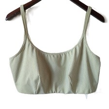 Fabletics Women's Gingham Swimsuit Top Pastel Green Bra Size 2X