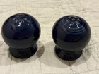 Fiesta FIESTAWARE Salt & Pepper Shakers Cobalt Blue Ball Shape Ceramic Made USA