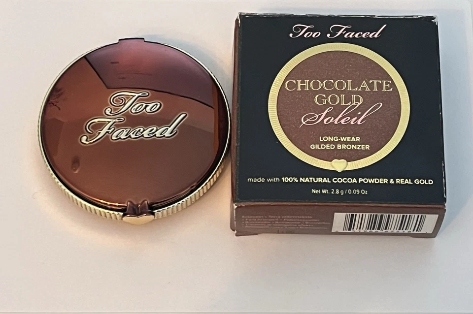 Too Faced Chocolate Gold Soleil Long Wear Gilded Bronzer in Luminous Travel Size - Image 3 of 3