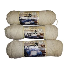 Vintage Wintuk Natura Yarn Fisherman 902 4-Ply Worsted 3 Skeins Acrylic USA 3.5