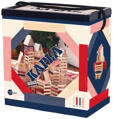 KAPLA  120er Box, rot, rosa, dunkelblau