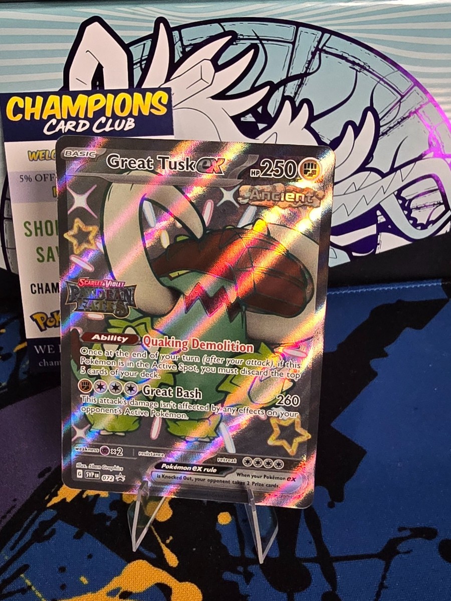 Great Tusk ex 072 Paldean Fates STAMPED Promo Holo Premium