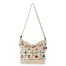 The Sak Lumi Crochet Convertible Crossbody Bag in Natural Multi Flowers