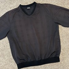 Nike Golf Men's V-Neck Pullover Windbreaker Size XL Black Pocket Polyester