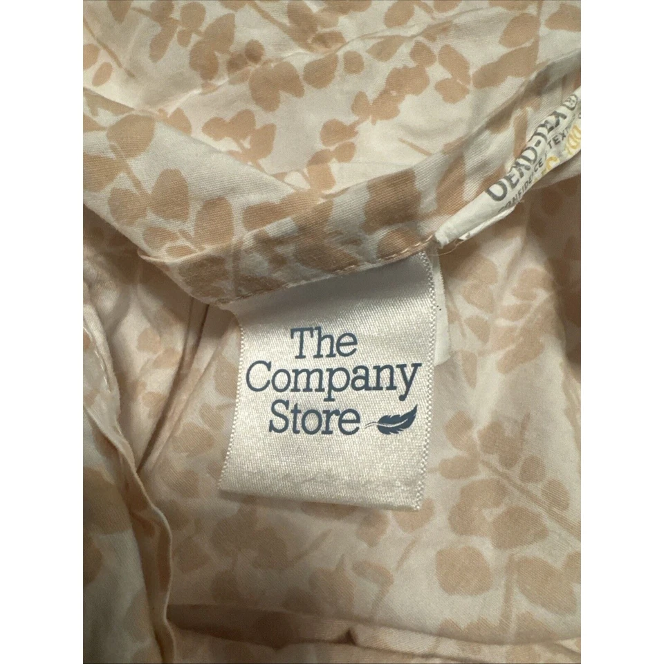 The company store queen size duvet cover set 3 pcs percale cotton apricot Leaf - Image 3 of 3