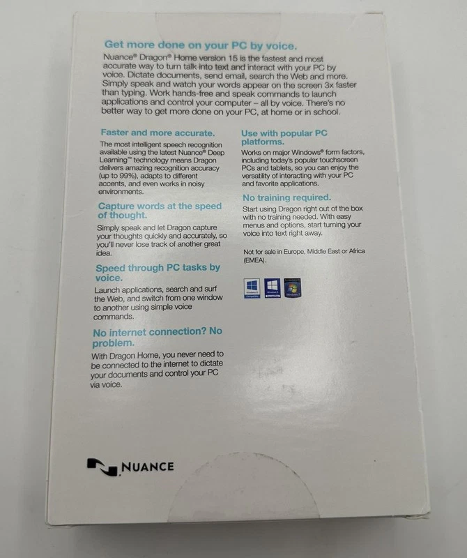 NUANCE DC09A-GG4-15.0 DRAGON HOME 15 SPEECH RECOGNITION DVD SOFTWARE - Image 2 of 4