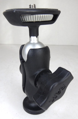 RAM Mount Aluminum Short Length 2.25'' Double Socket 1/4-20 Camera & Round Base
