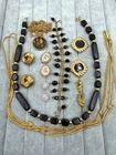 Lot Of Vintage Gold Tone Jewelry Necklace Bracelet Earrings Estate Lot