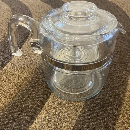 Vintage Pyrex 7756 Flameware 4-6 Cup Coffee Percolator Complete Excellent