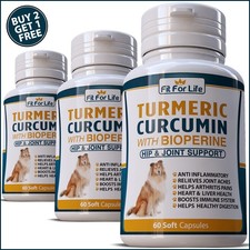 DOG HIP JOINT ACHE SUPPORT SUPPLEMENT FOR STIFF OLDER DOGS HEART LIVER TURMERIC