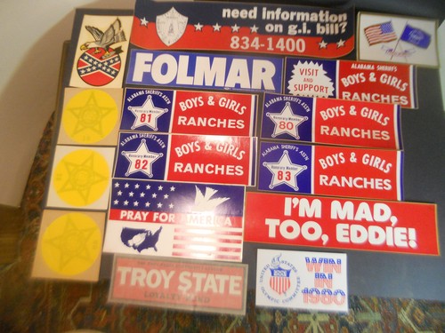 16 Lot ALABAMA Area Sheriff's Association BUMPER STICKERS Decal 1980 Troy State