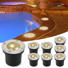 1-12x Bodenleuchte Außen 3W IP65 Edelstahl Einbaustrahler LED Terrassen Flach