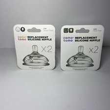 COMOTOMO NIPPLE REPLACEMENT 2 PACK - SLOW FLOW- 0-3 Months, NWT