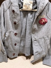 Abercrombie Fitch Muscle Football Emblem Kids Large Hoodie Inside Out Design