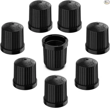 TPMS Tire Valve Caps (8-Pack) Secure Air Pressure Black Valve Stem Caps Black 8
