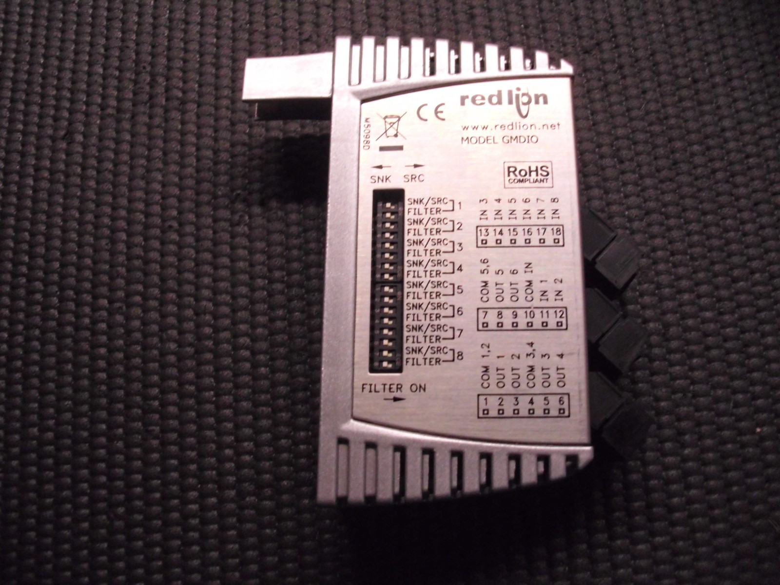 RED LION CONTROLS GMDIOR Graphite® Digital I/O Module, 8 Inputs, 6 Relay Outputs