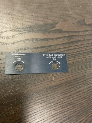 Beechcraft Sundowner Instrument and Overhead Lights Placard