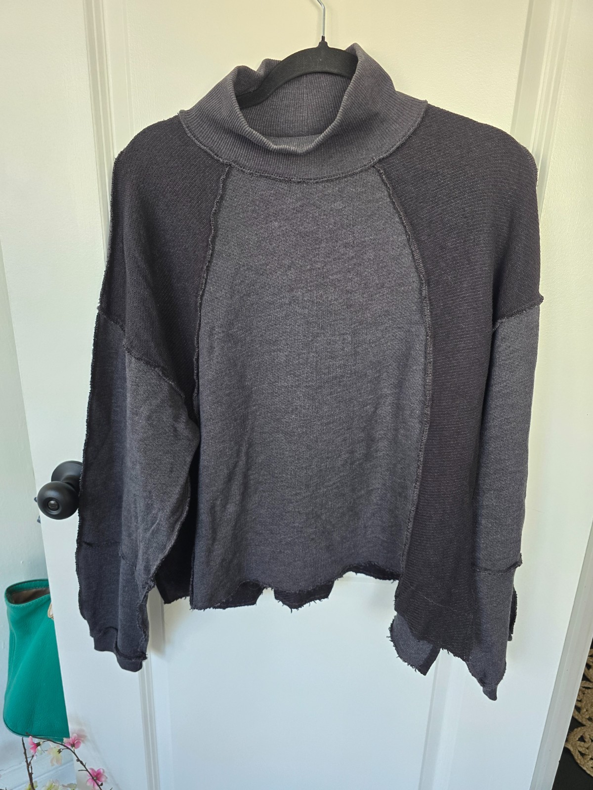 American Eagle Patchwork Exposed Seam Oversized S… - image 1